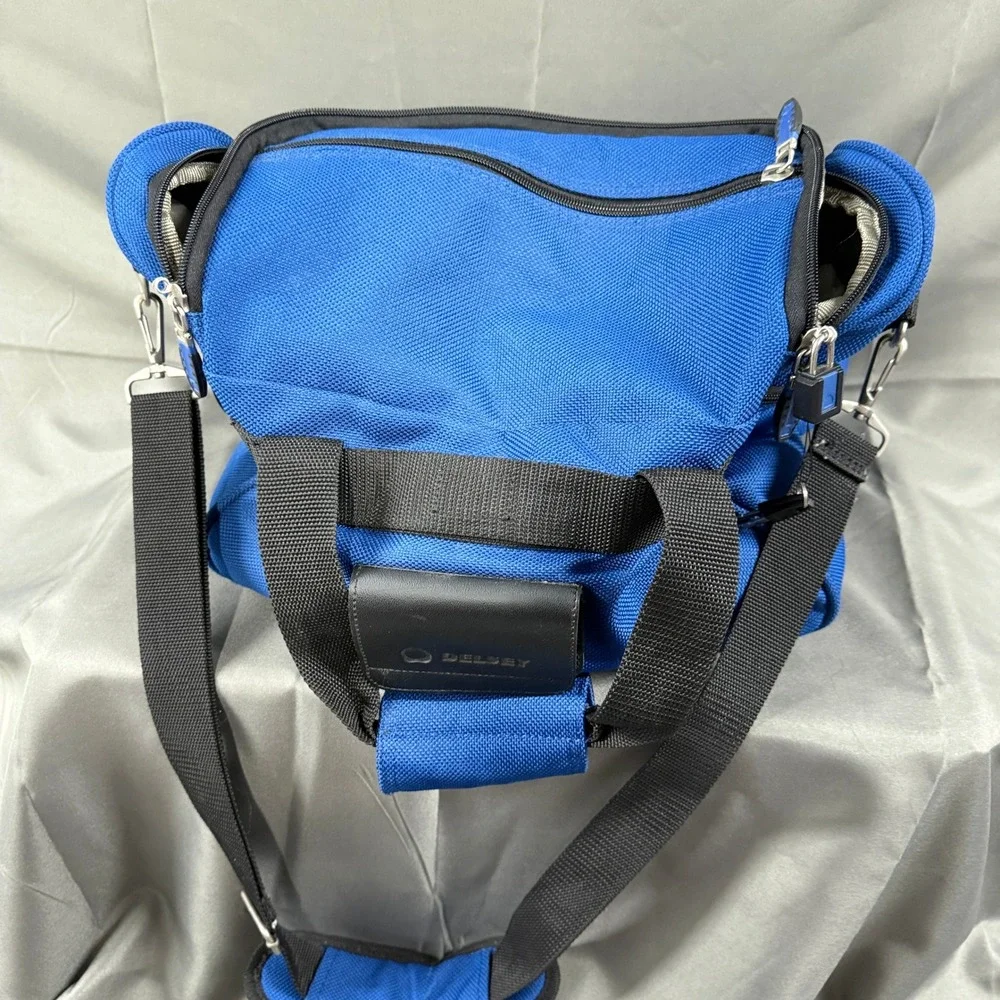 DELSEY Blue Travel Duffel Bag Carry On‎ Shoulder Strap Luggage Weekender
